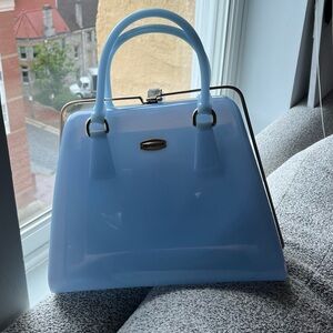 Baby blue handbag